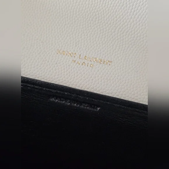 🍸💰​AUTHENTIC Saint Laurent UPTOWN CHAIN WALLET IN GRAIN DE POUDRE EMBOSSED COA - Picture 10 of 11